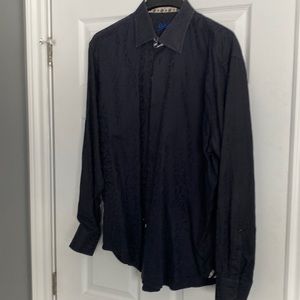 Robert Graham XL mens button up black poker shirt.